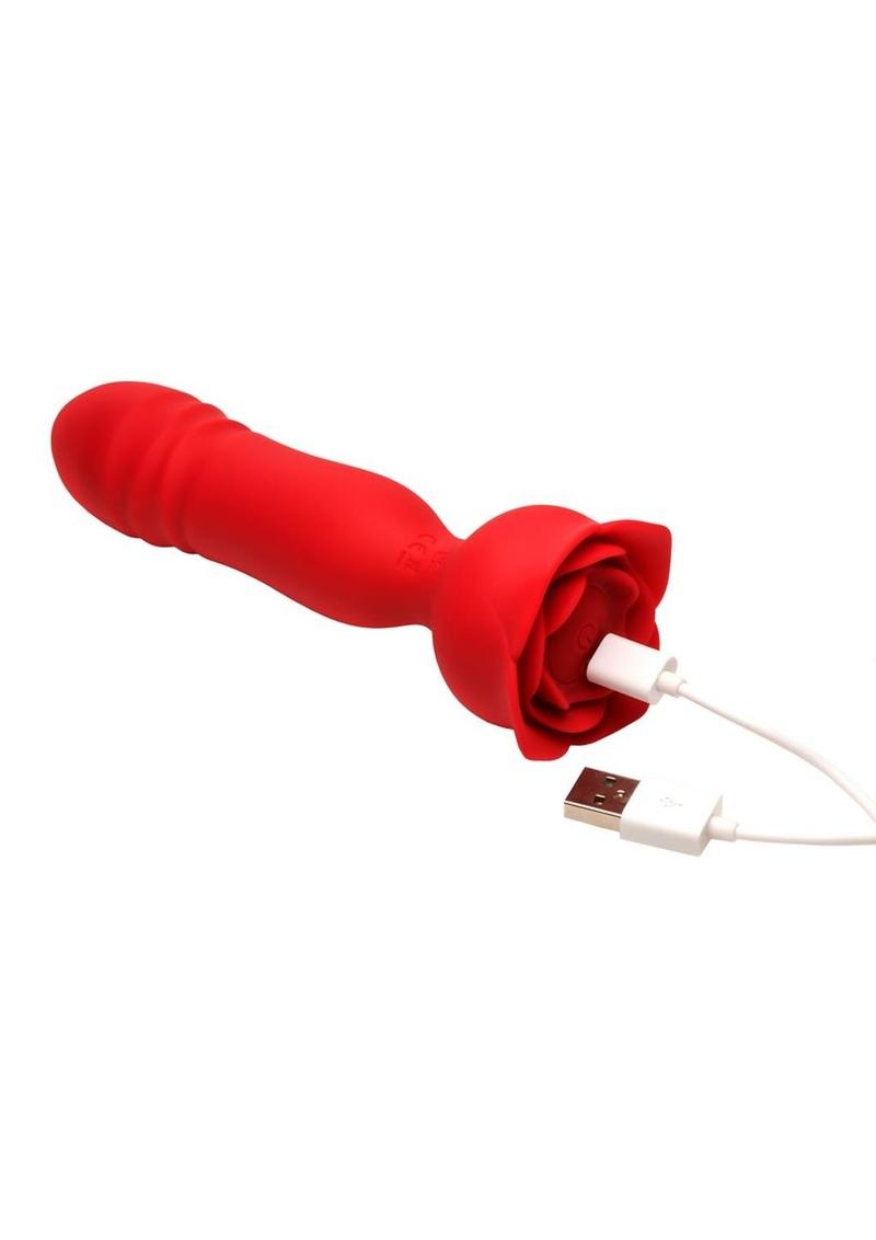 Bloomgasm Rose Delight Recharge Silicone Thrusting Vibrator