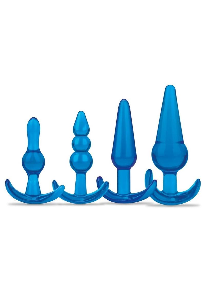 Blue Line 4PC Anal Training Set Silicone Butt Plugs