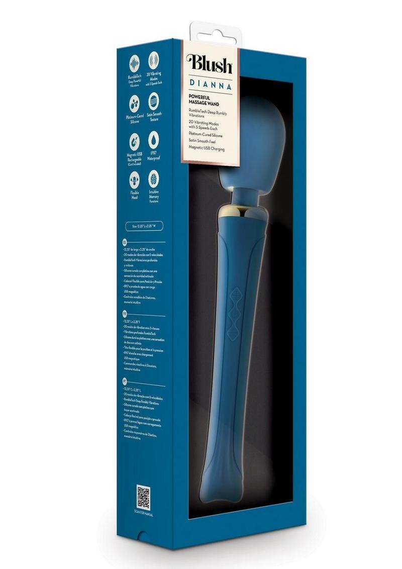 Blush Dianna Powerful Rechargeable Massage Wand 20 Vibration Modes