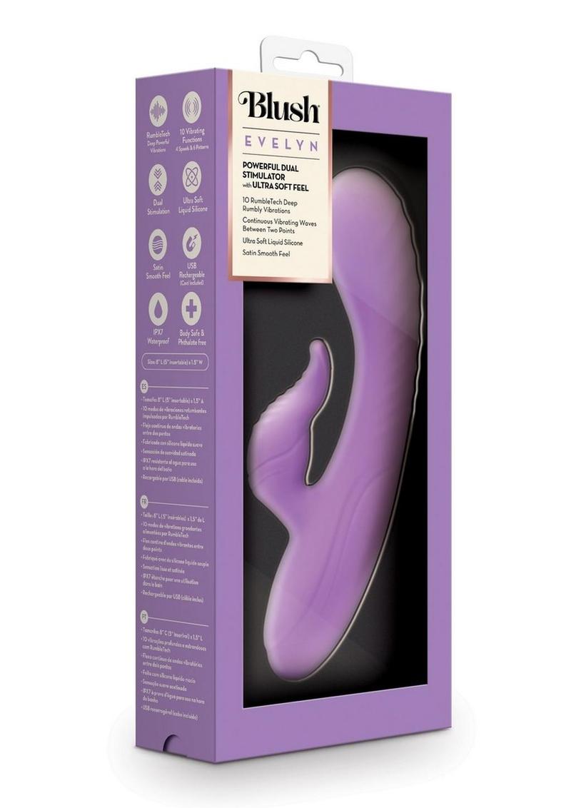 Blush Evelyn Rechargeable Silicone Rabbit Vibrator