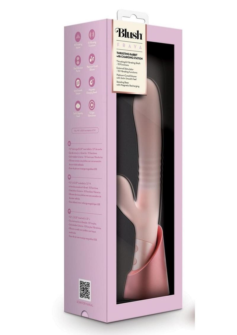 Blush Fraya Silicone Rabbit Vibrator with Charging Station