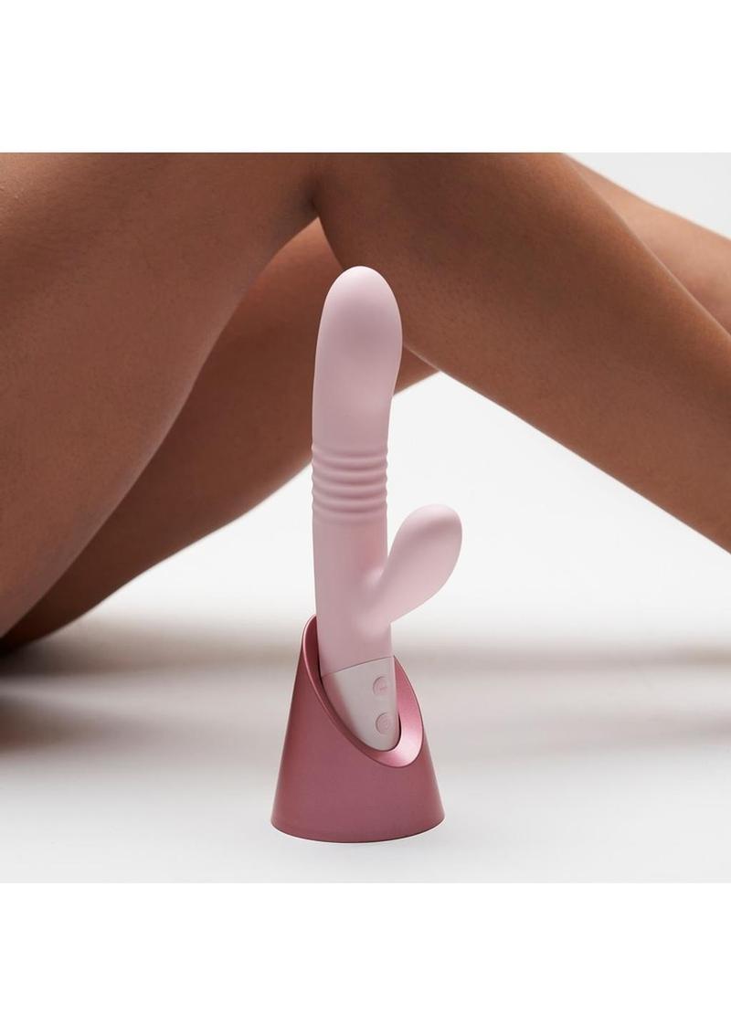 Blush Fraya Silicone Rabbit Vibrator with Charging Station
