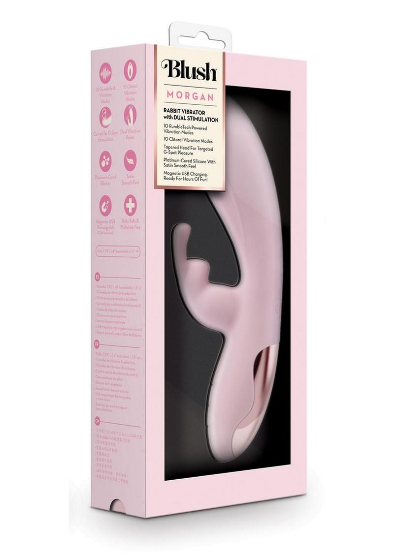 Blush Morgan Rechargeable Silicone Rabbit Vibrator