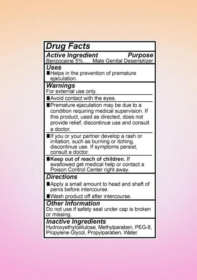 Body Action Stay Hard Climax Control Lubricant