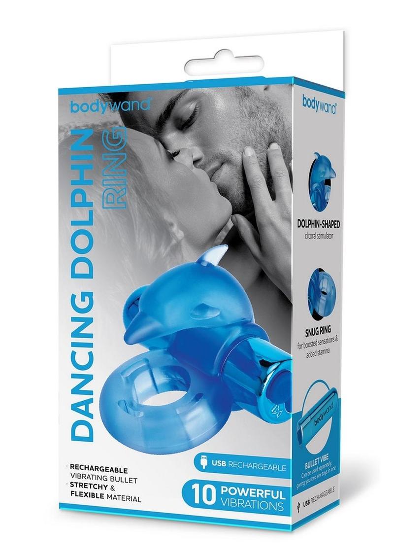 Bodywand Rechargeable Dolphin Ring with Clit Ticklers Powerful Vibrations