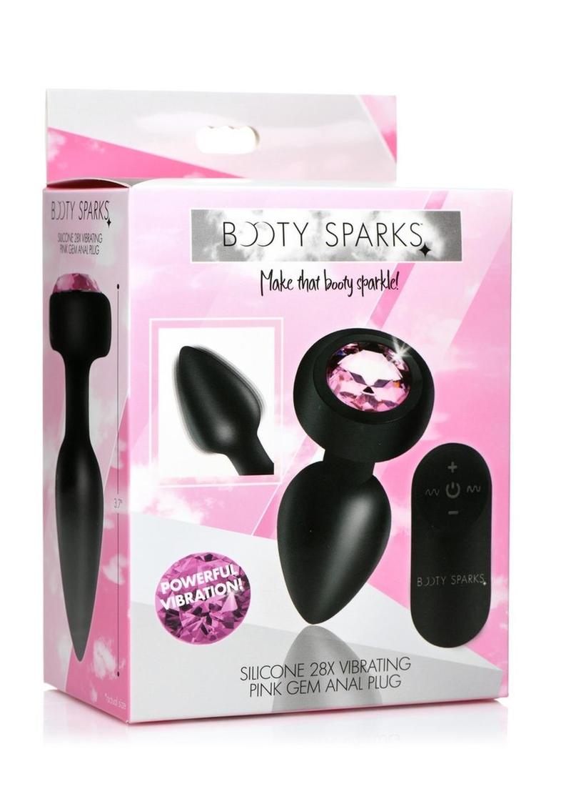 Booty Sparks 28X Silicone Vibrating Pink Gem Anal Plug