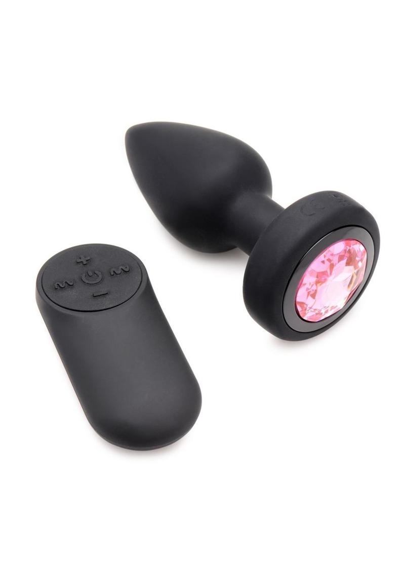 Booty Sparks 28X Silicone Vibrating Pink Gem Anal Plug