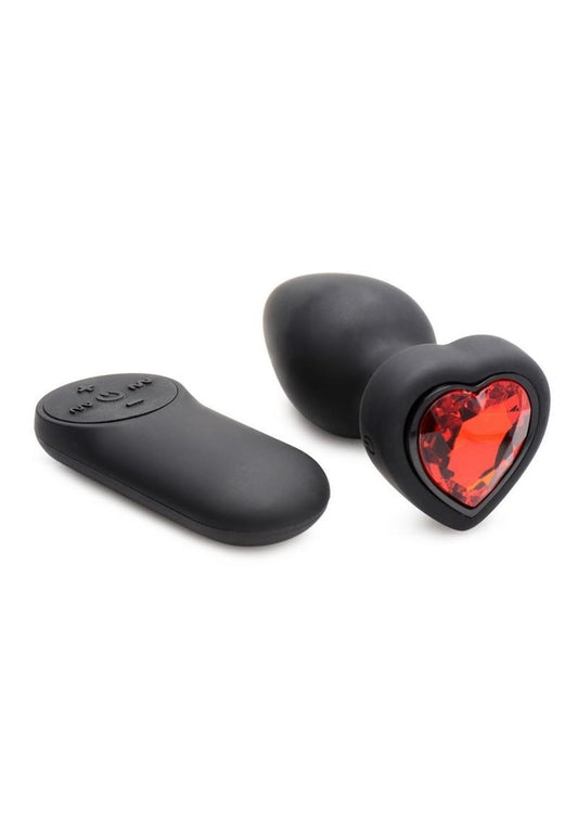 Booty Sparks 28X Vibrating Red Heart Anal Plug