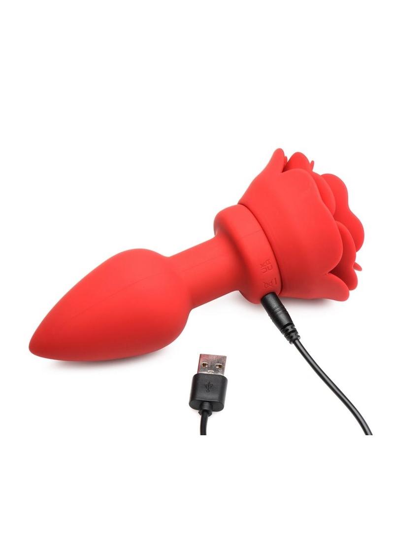 Booty Sparks Rechargeable Silicone Vibrating Rose Anal Plug