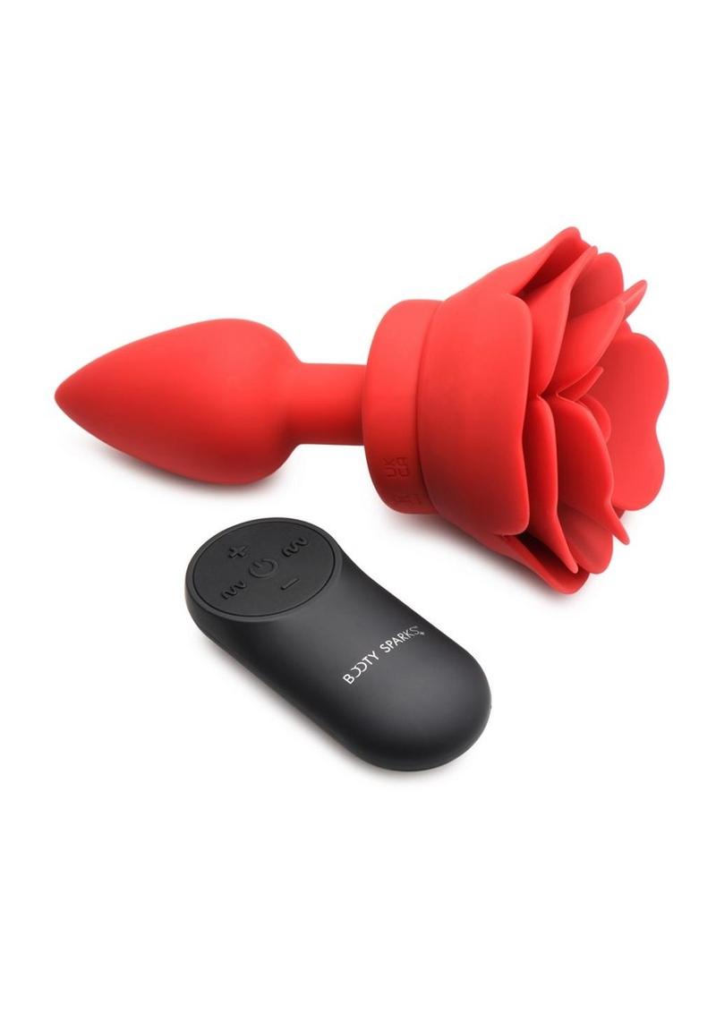 Booty Sparks Rechargeable Silicone Vibrating Rose Anal Plug