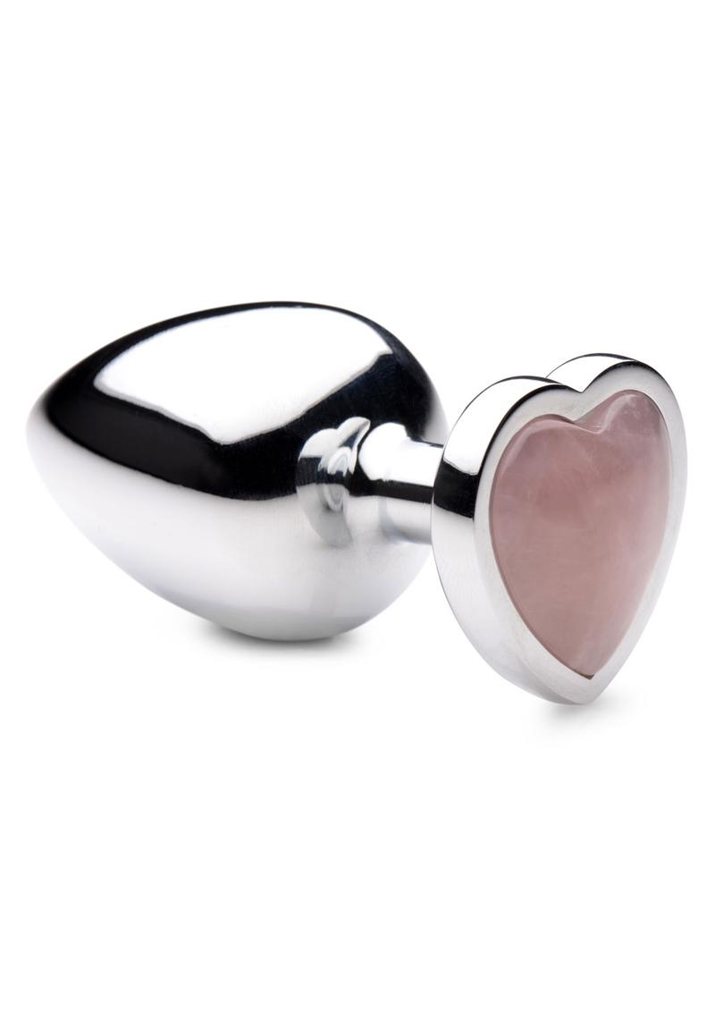 Booty Sparks Gemstones Rose Quartz Heart Small Anal Plug