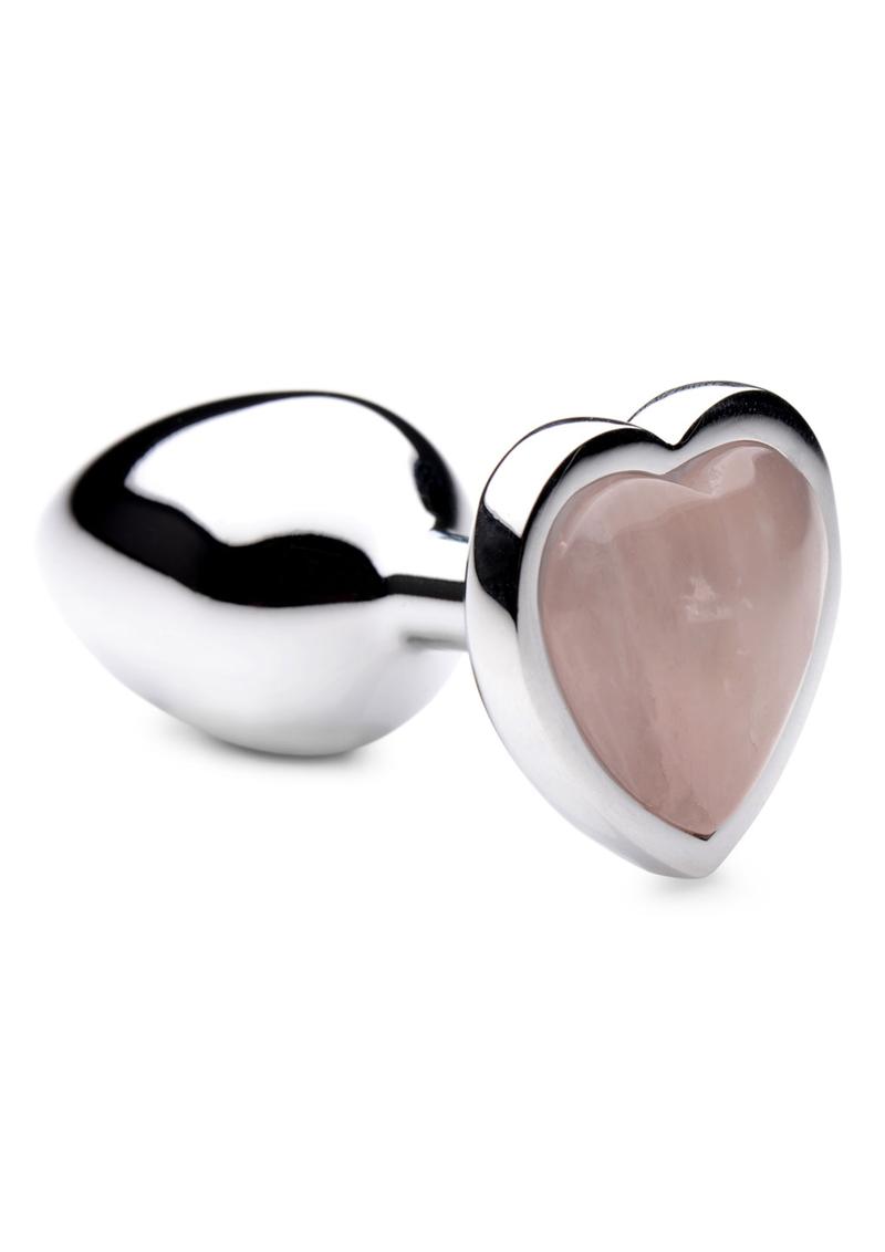 Booty Sparks Gemstones Rose Quartz Heart Small Anal Plug