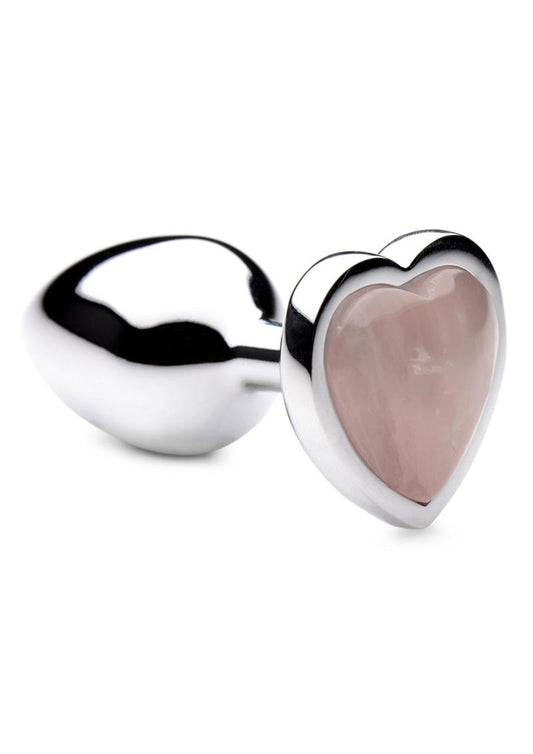 Booty Sparks Gemstones Rose Quartz Heart Small Anal Plug