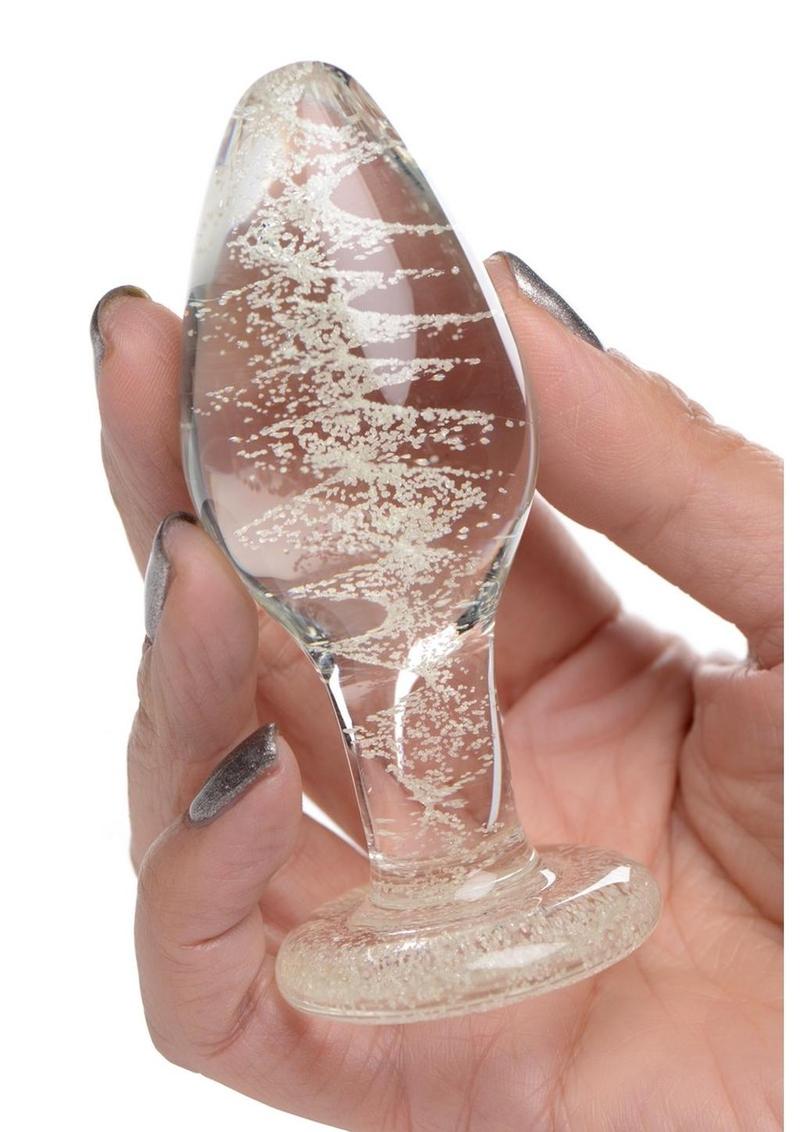 Booty Sparks Glow in the Dark Glass Anal Plug