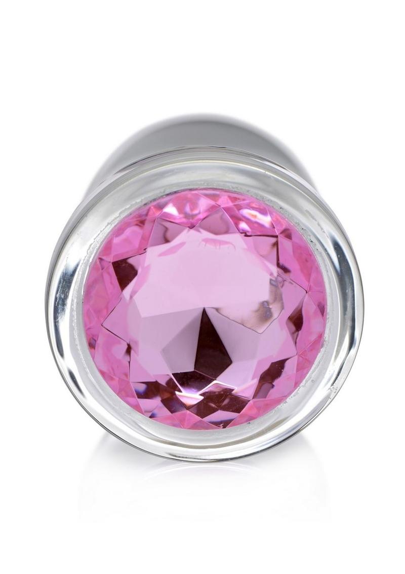 Booty Sparks Pink Gem Glass Medium Anal Plug For Pleasure