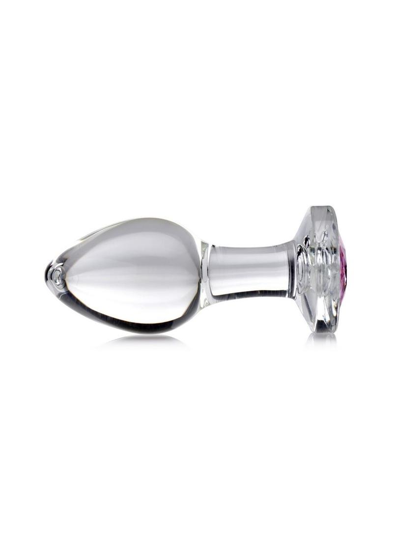 Booty Sparks Pink Gem Glass Medium Anal Plug For Pleasure