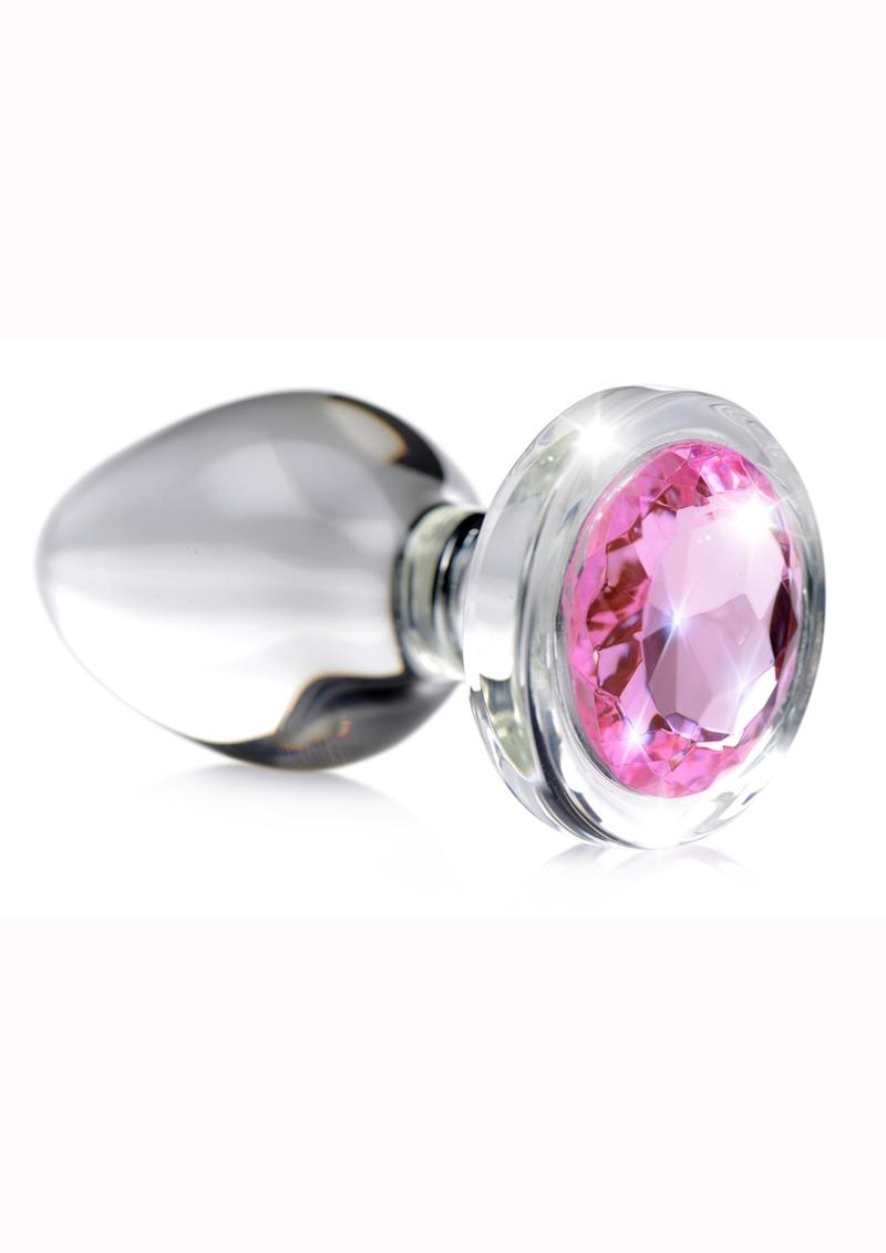 Booty Sparks Pink Gem Glass Medium Anal Plug For Pleasure