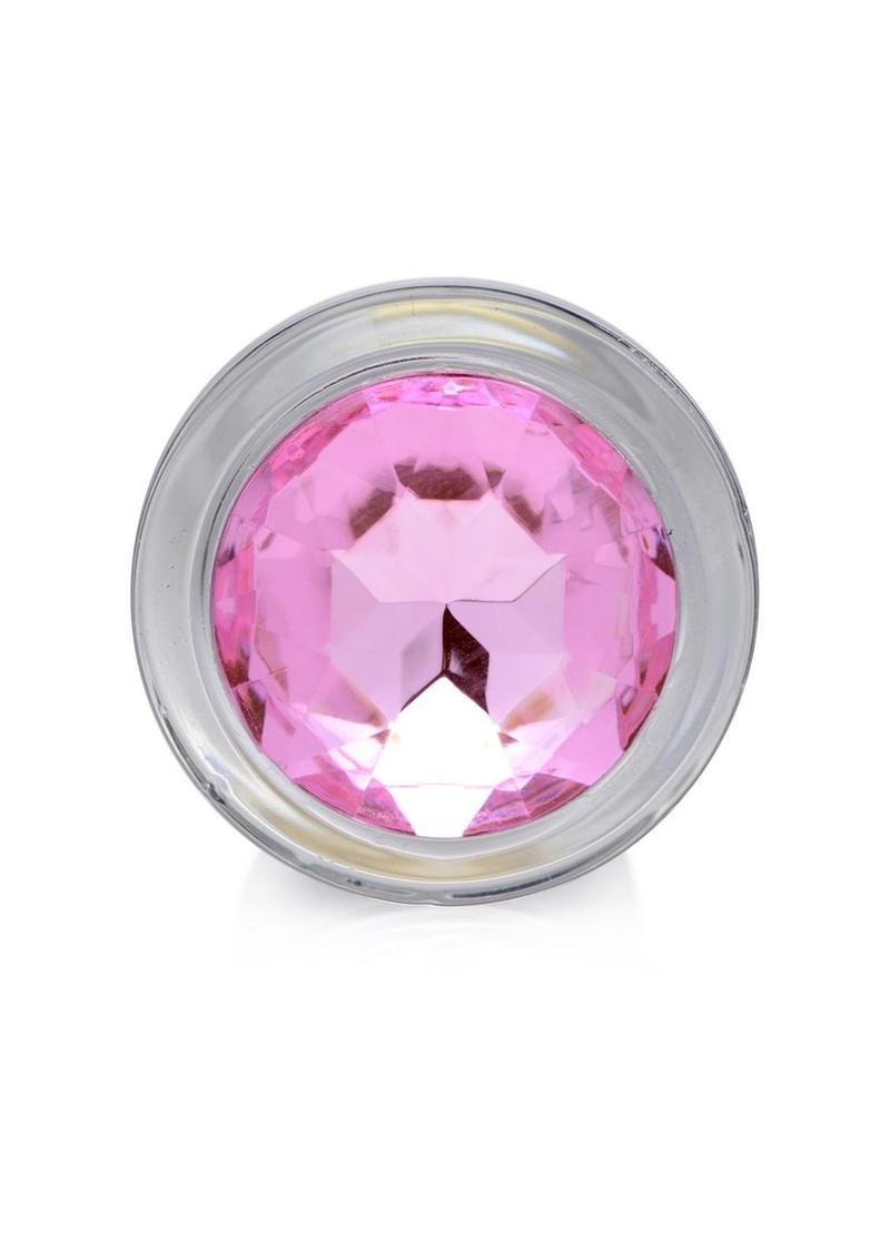 Booty Sparks Pink Gem Glass Medium Anal Plug For Pleasure