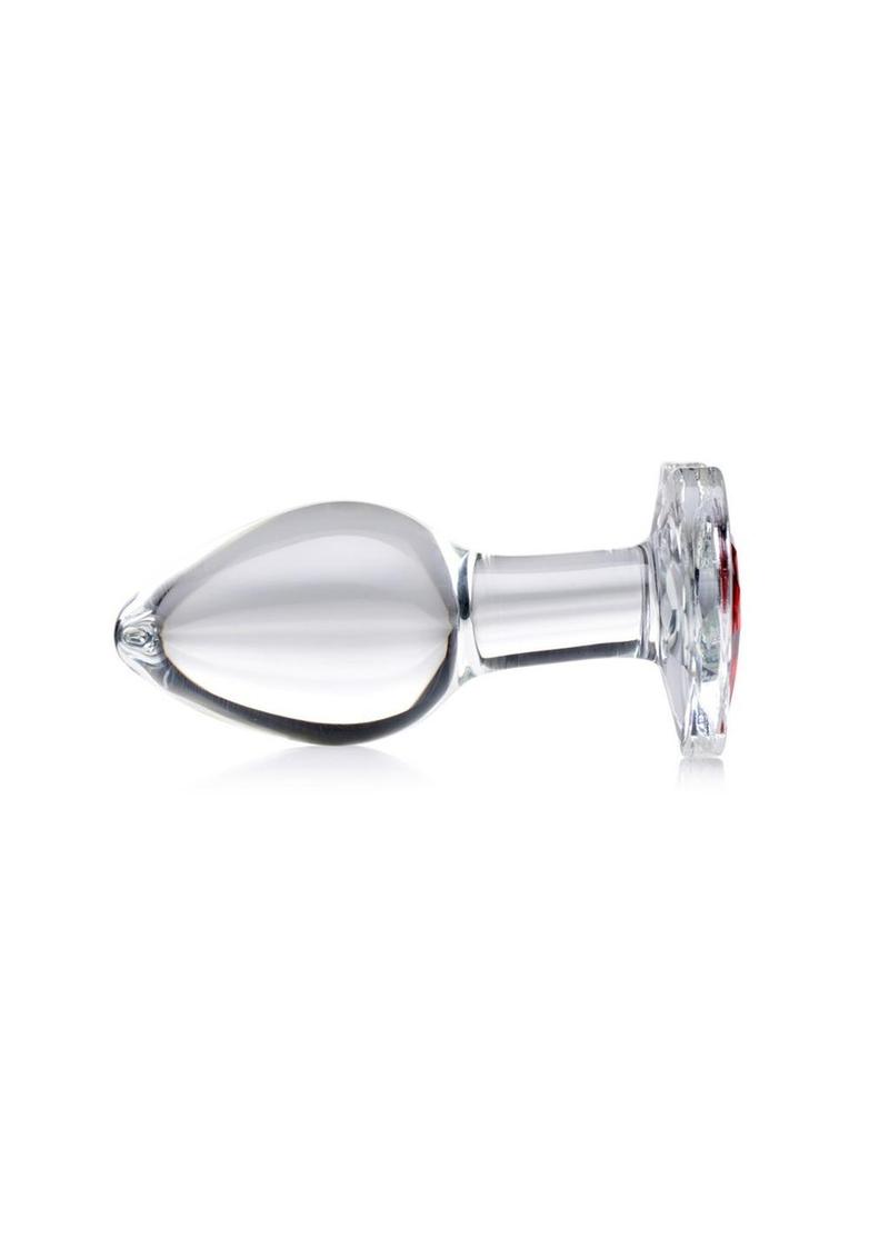 Booty Sparks Red Heart Gem Glass Anal Plug