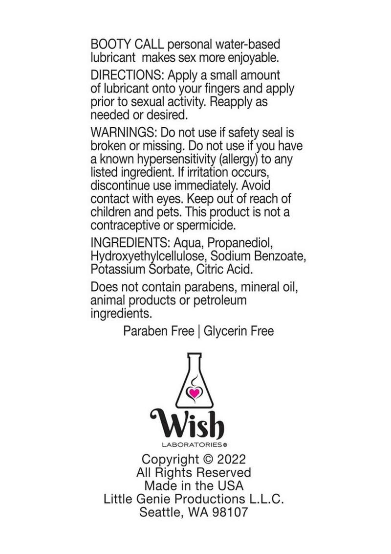 Booty Call Water Based Lubricant