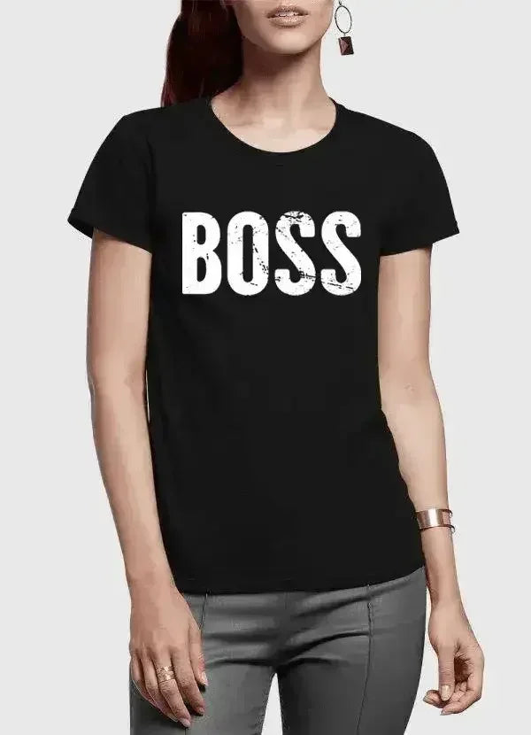 Boss Half Sleeves Women's T-shirt | Super Soft 100% Cotton