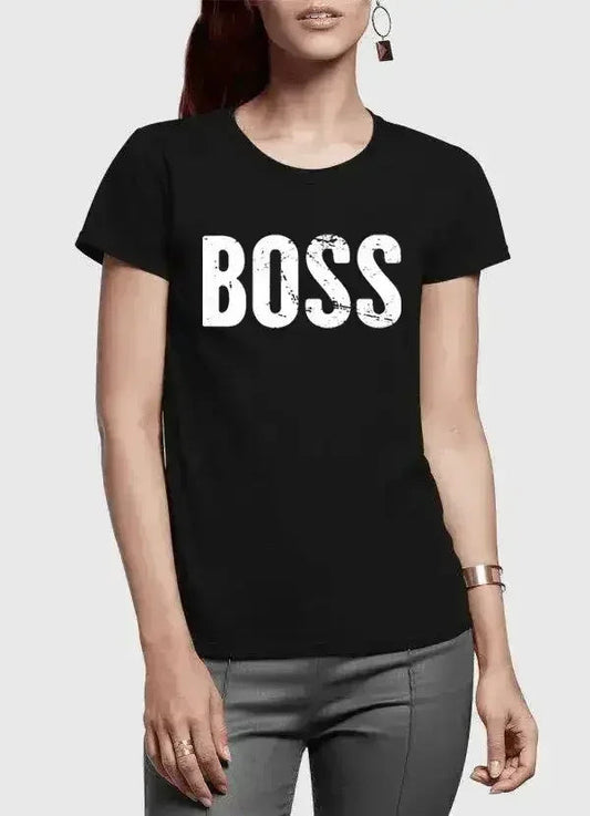 Boss Half Sleeves Women's T-shirt | Super Soft 100% Cotton
