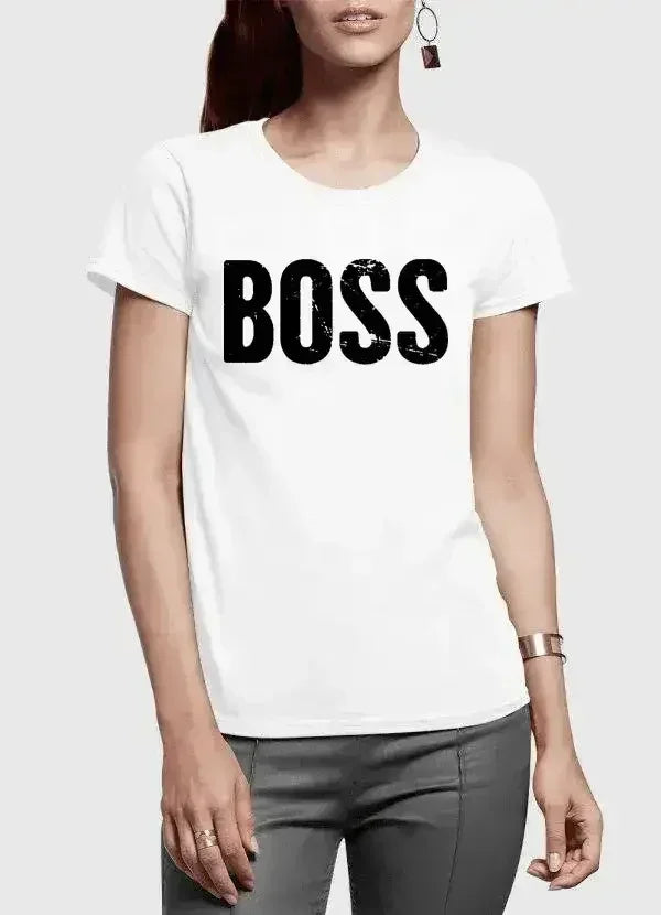 Boss Half Sleeves Women's T-shirt | Super Soft 100% Cotton