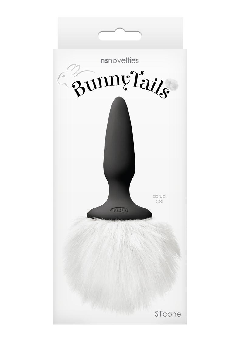 Bunny Tails Mini Silicone Butt Plug with White Fur Tail