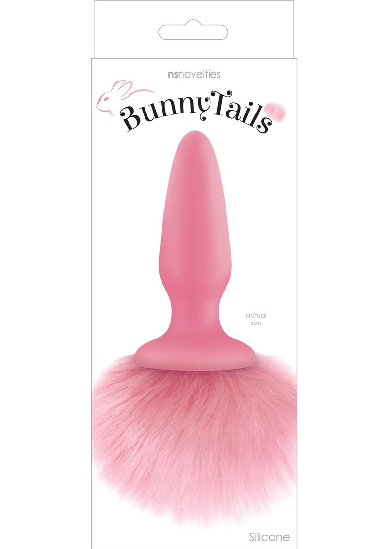 Bunny Tails Silicone Butt Plug with Fluffy Pink Tail