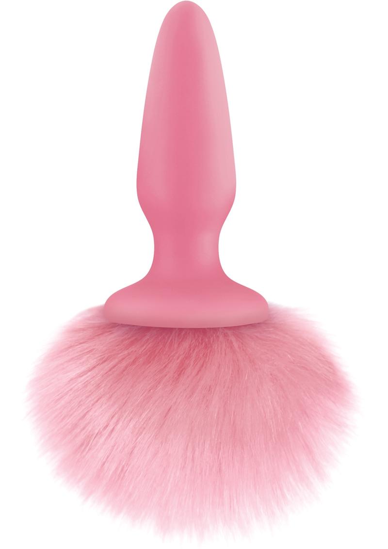 Bunny Tails Silicone Butt Plug with Fluffy Pink Tail