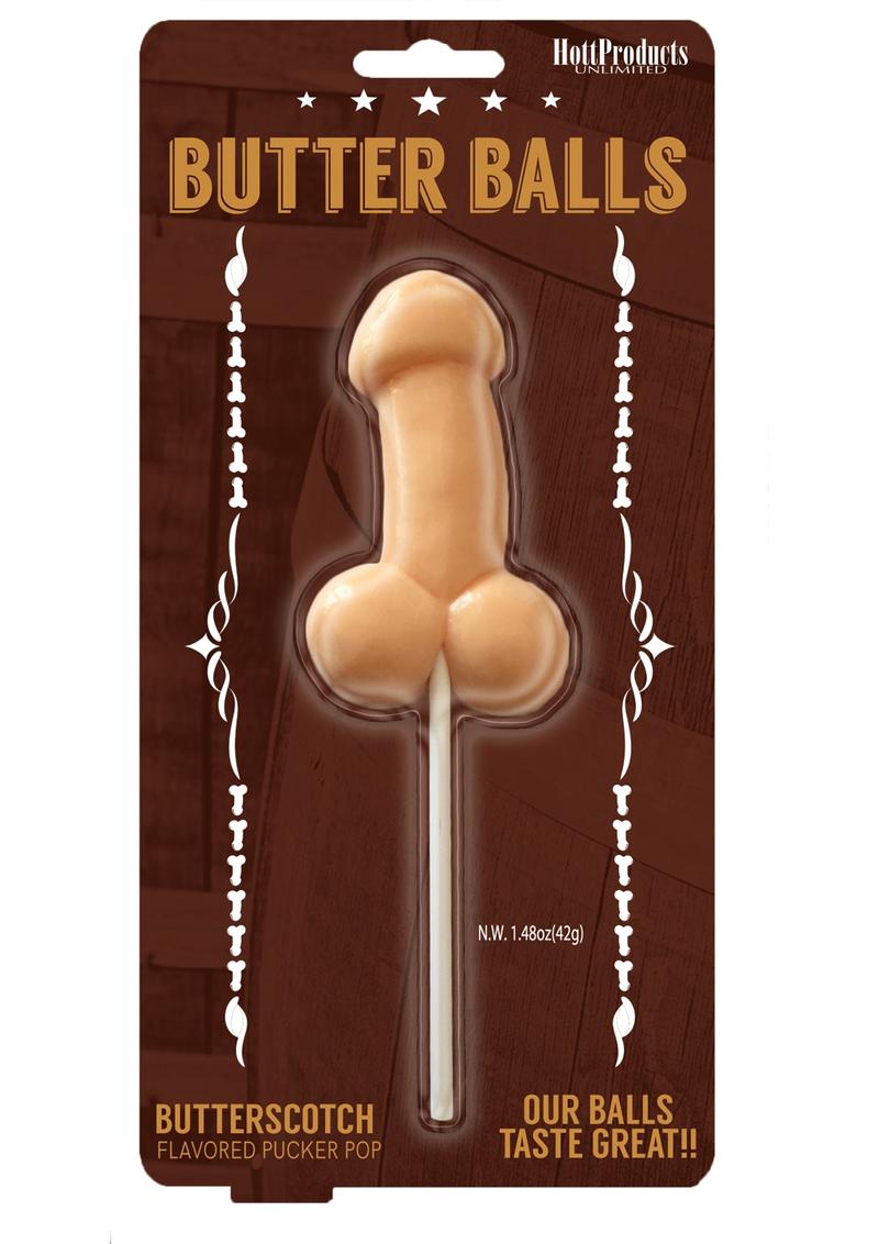 Butter Balls Lollipop Butterscotch Flavored Pucker Pop