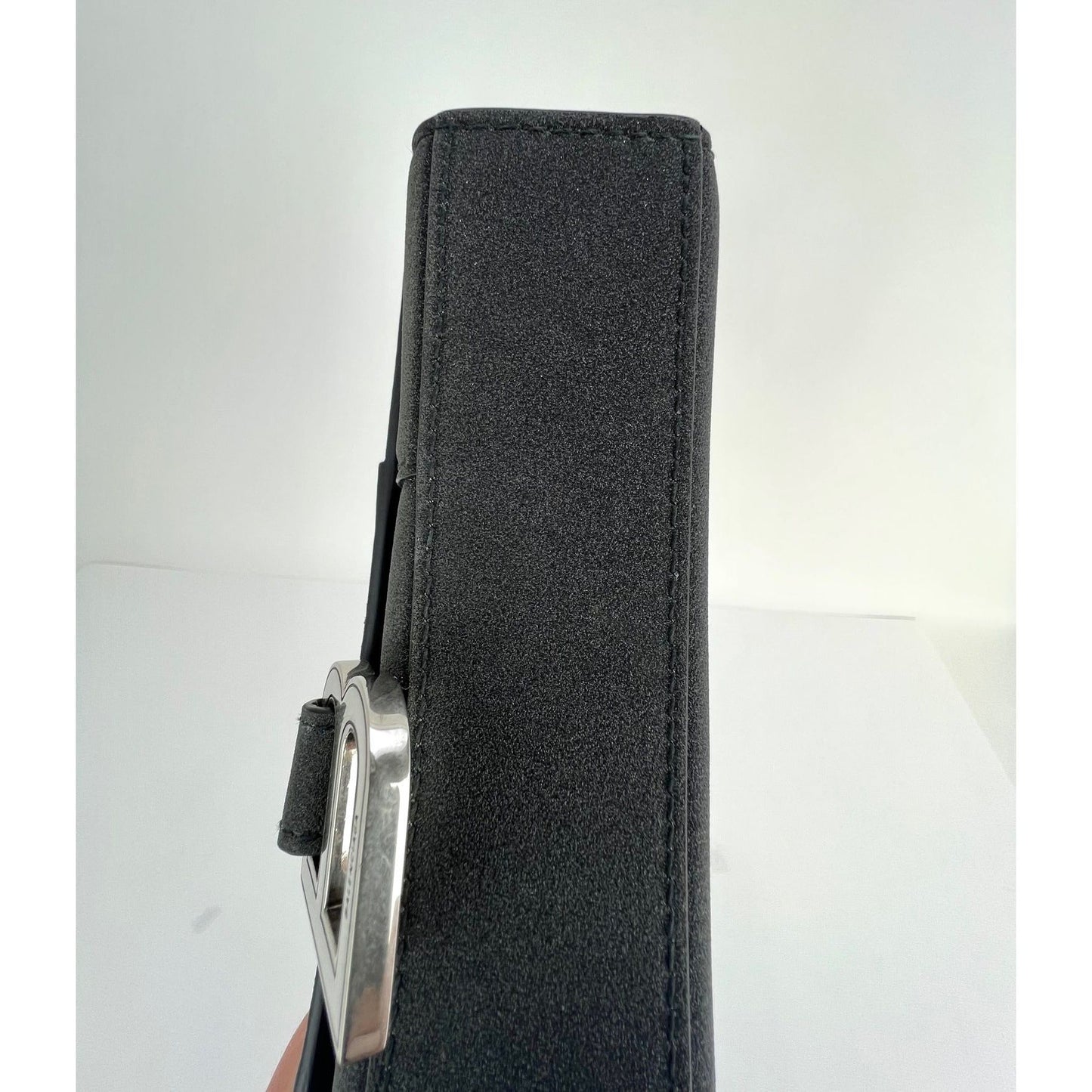 BALENCIAGA Hourglass Wallet On Chain Black Glitter Clutch Shoulder Bag