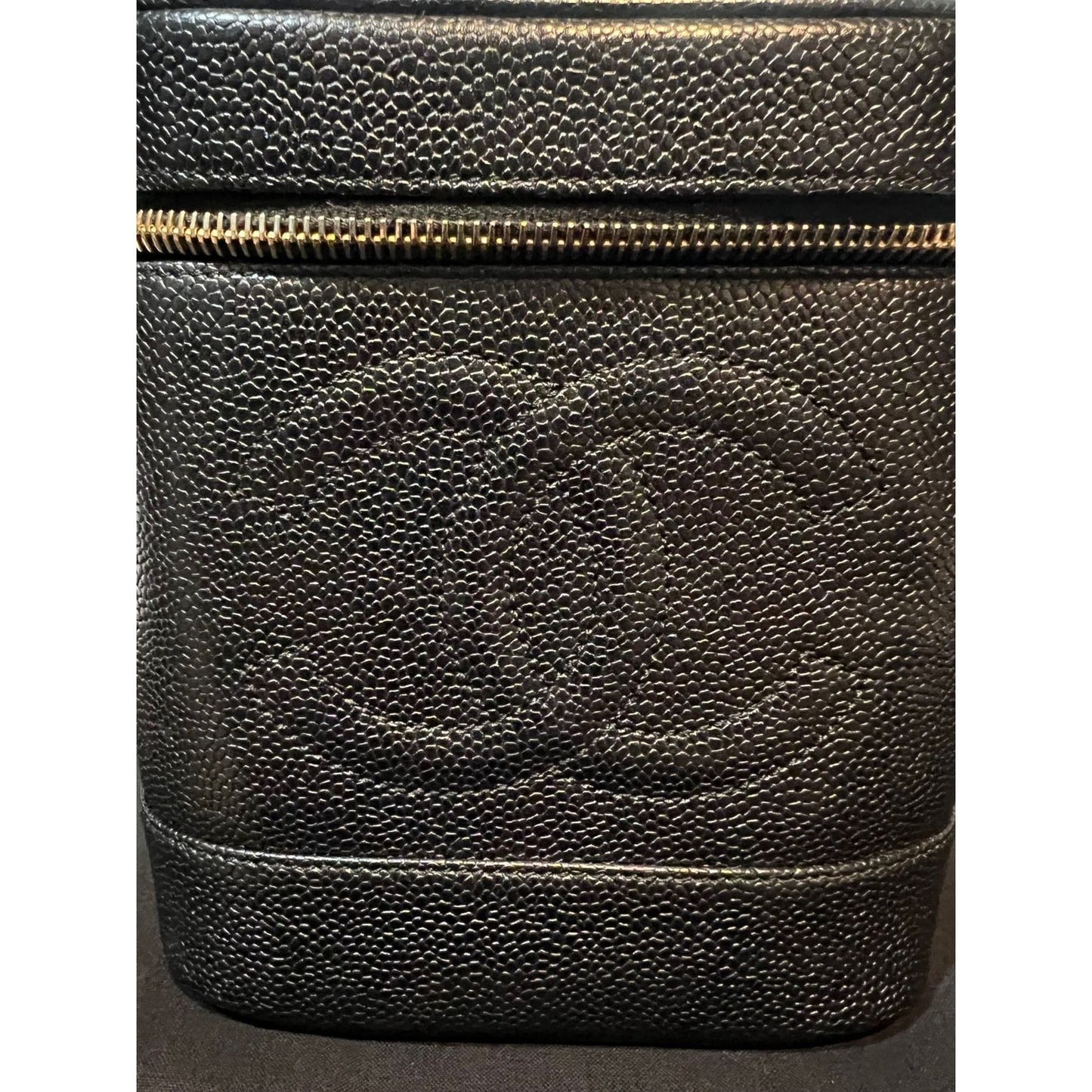 Chanel Vanity Cosmetic Case Black Caviar Leather Bag