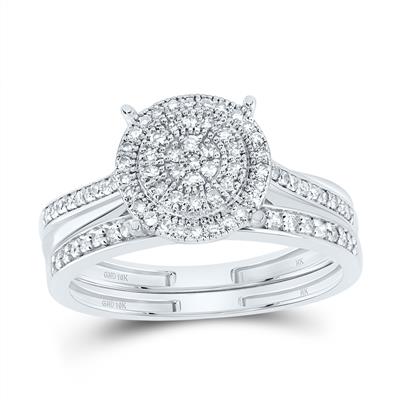 10K WHITE GOLD 1/3CTW-NATURAL DIAMOND ROUND BRIDAL RING