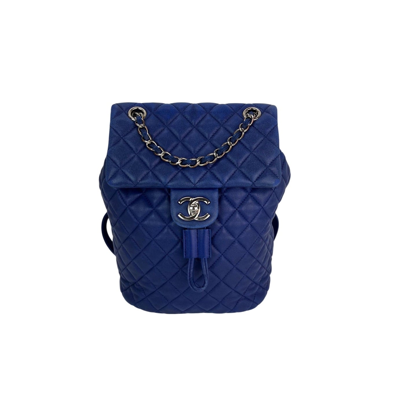 Petit sac à dos bleu Urban Spirit matelassé en cuir d'agneau Chanel