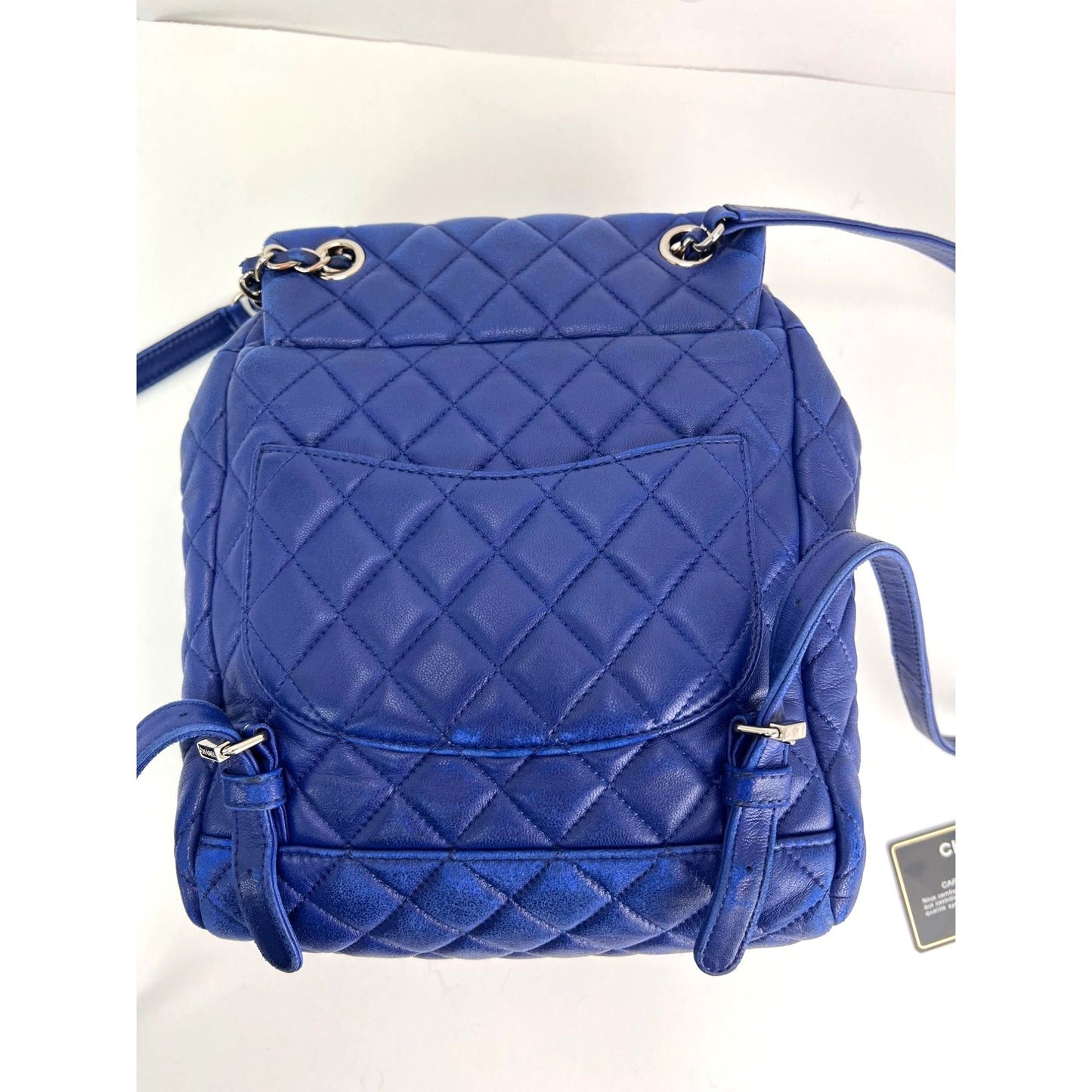 Petit sac à dos bleu Urban Spirit matelassé en cuir d'agneau Chanel