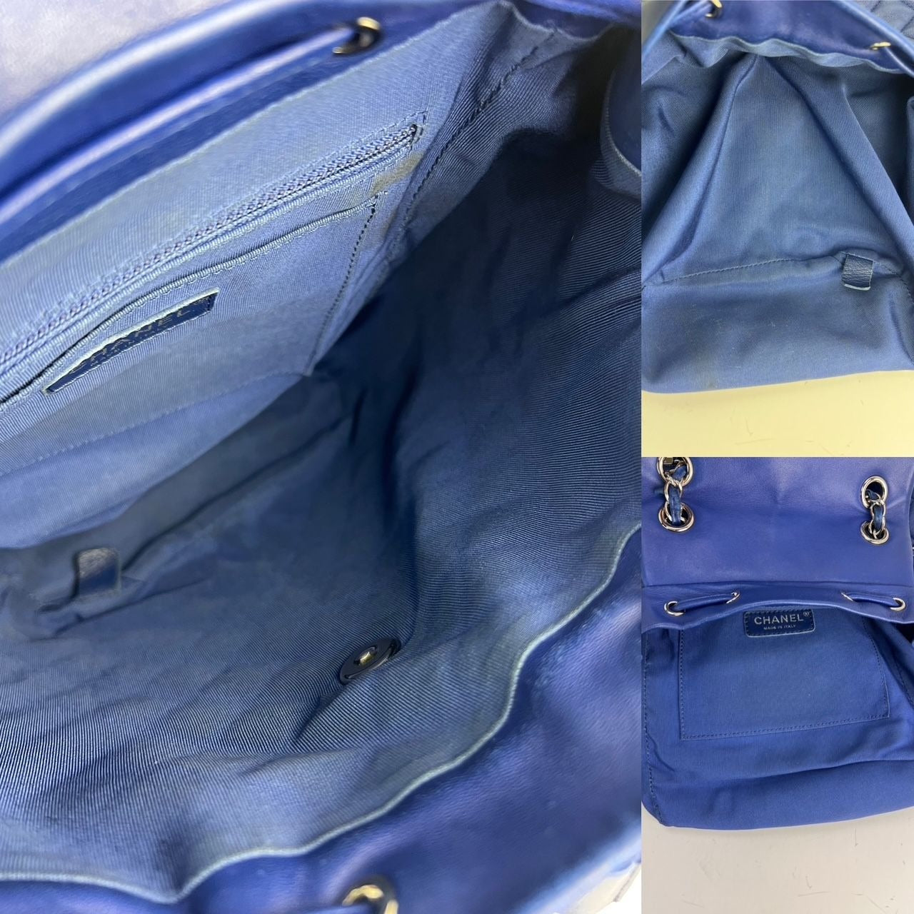 Petit sac à dos bleu Urban Spirit matelassé en cuir d'agneau Chanel