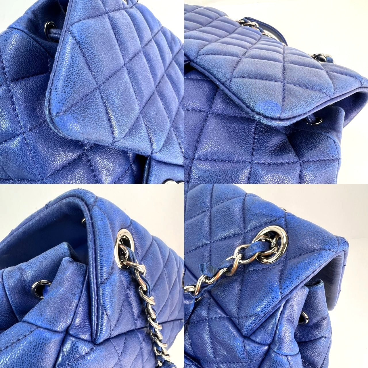 Petit sac à dos bleu Urban Spirit matelassé en cuir d'agneau Chanel