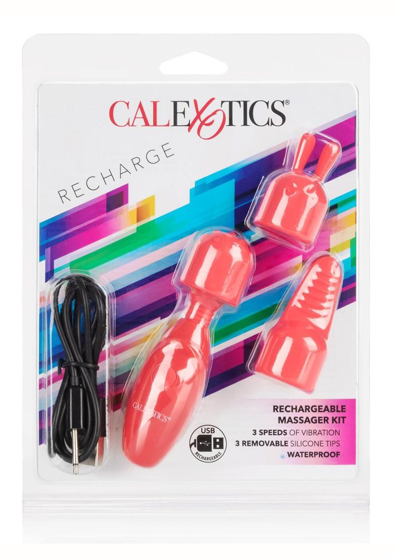 CalExotics Massager Kit with 3 Vibration Speeds And Silicone Tips