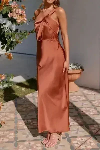 One Shoulder Sleeveless Maxi Dress
