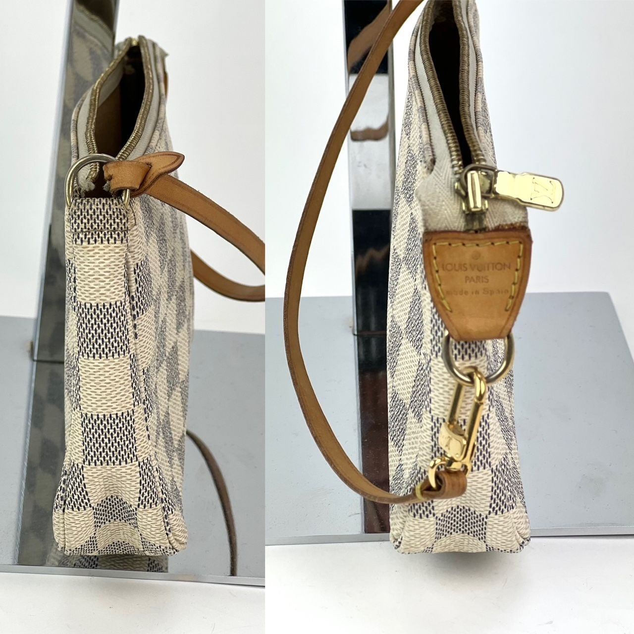 Louis Vuitton Pochette Accessories White  Damier Azur Bag