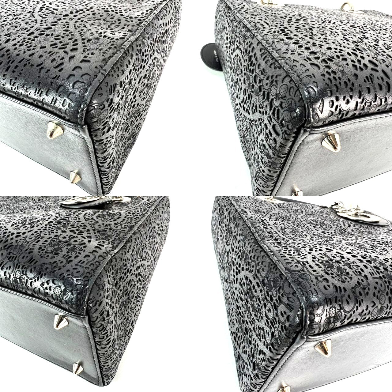 Christian Dior Medium Lady Laced Black Leather Limited Edition Shoulder Bag