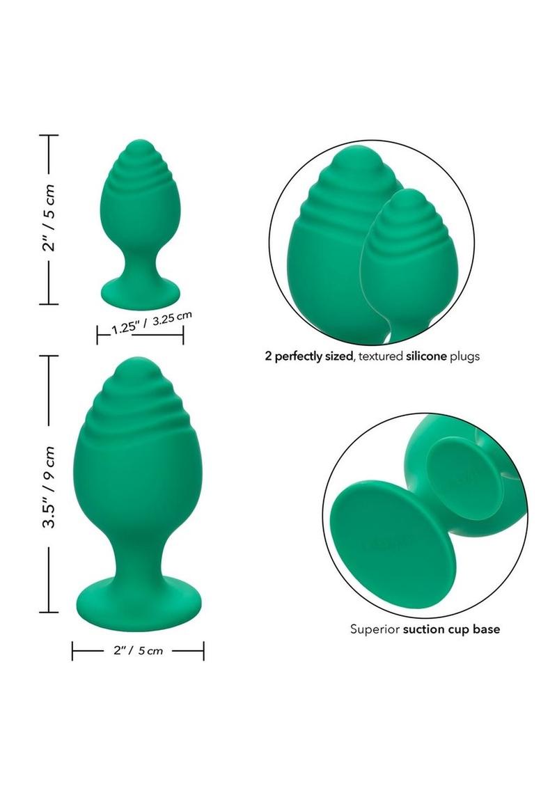 CalExotics Cheeky Silicone Textured Anal Plug Set