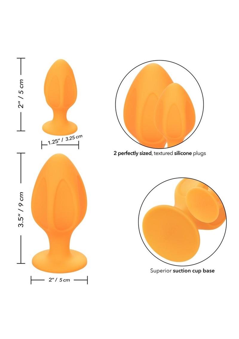 CalExotics Cheeky Silicone Textured Anal Plug Set
