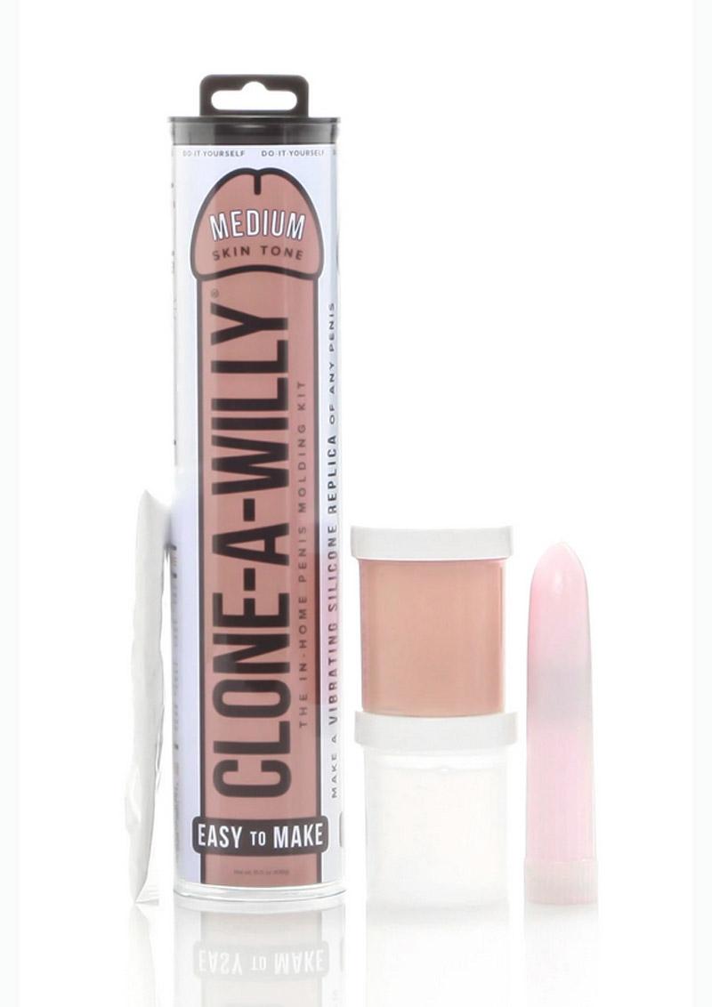 Clone-A-Willy Medium Skin Tone Silicone Dildo Molding Kit with Vibrator