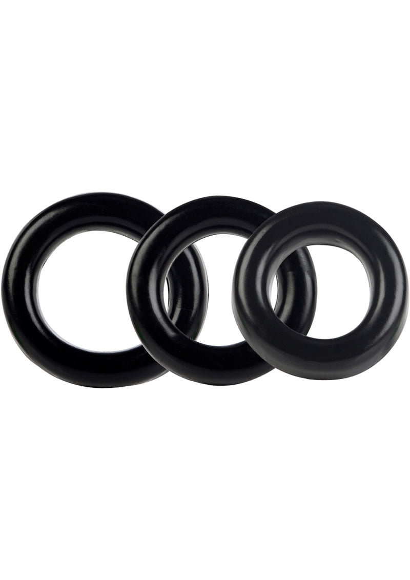 Colt 3 Ring Set Pliable Black Cock Rings