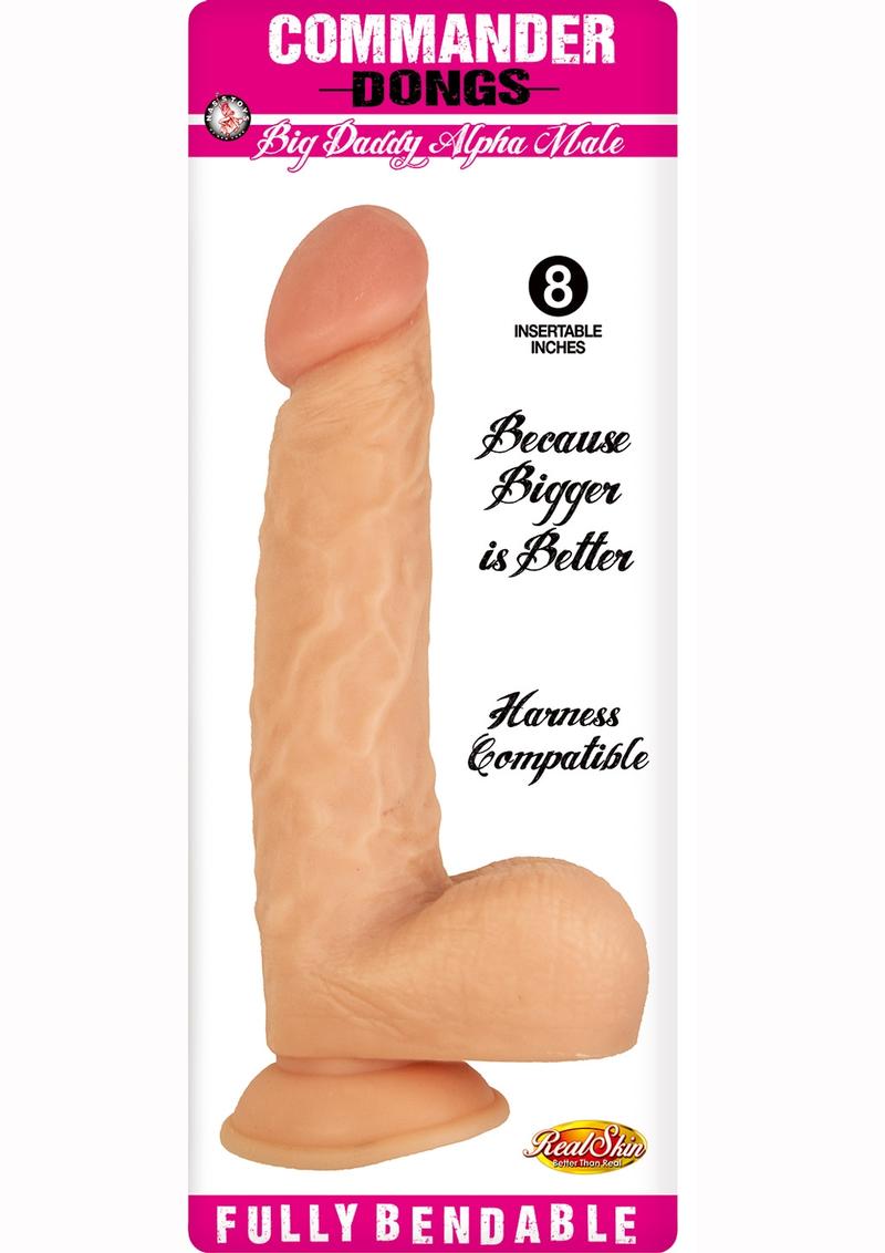 Commander Dongs Big Daddy Alpha Male 8″ Bendable Vanilla Dildo