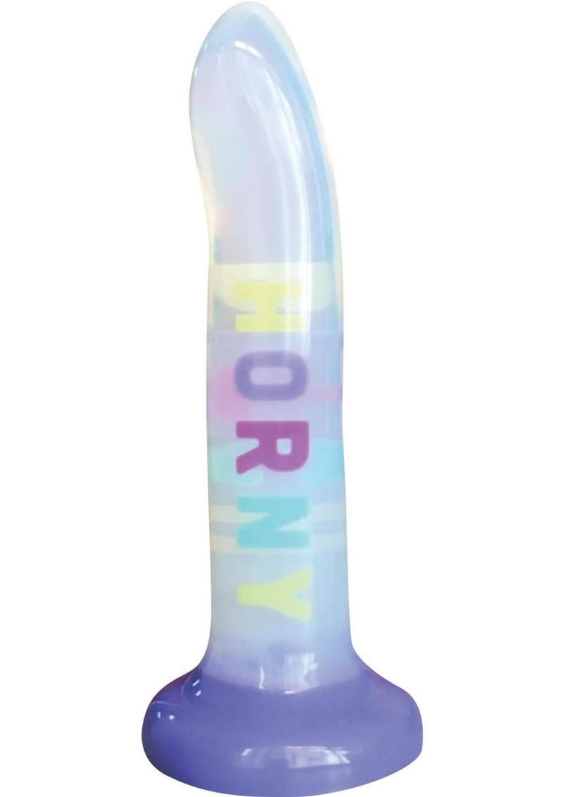 Cotton Candy Dirty Talk "Horny Bitch" Silicone Dildo