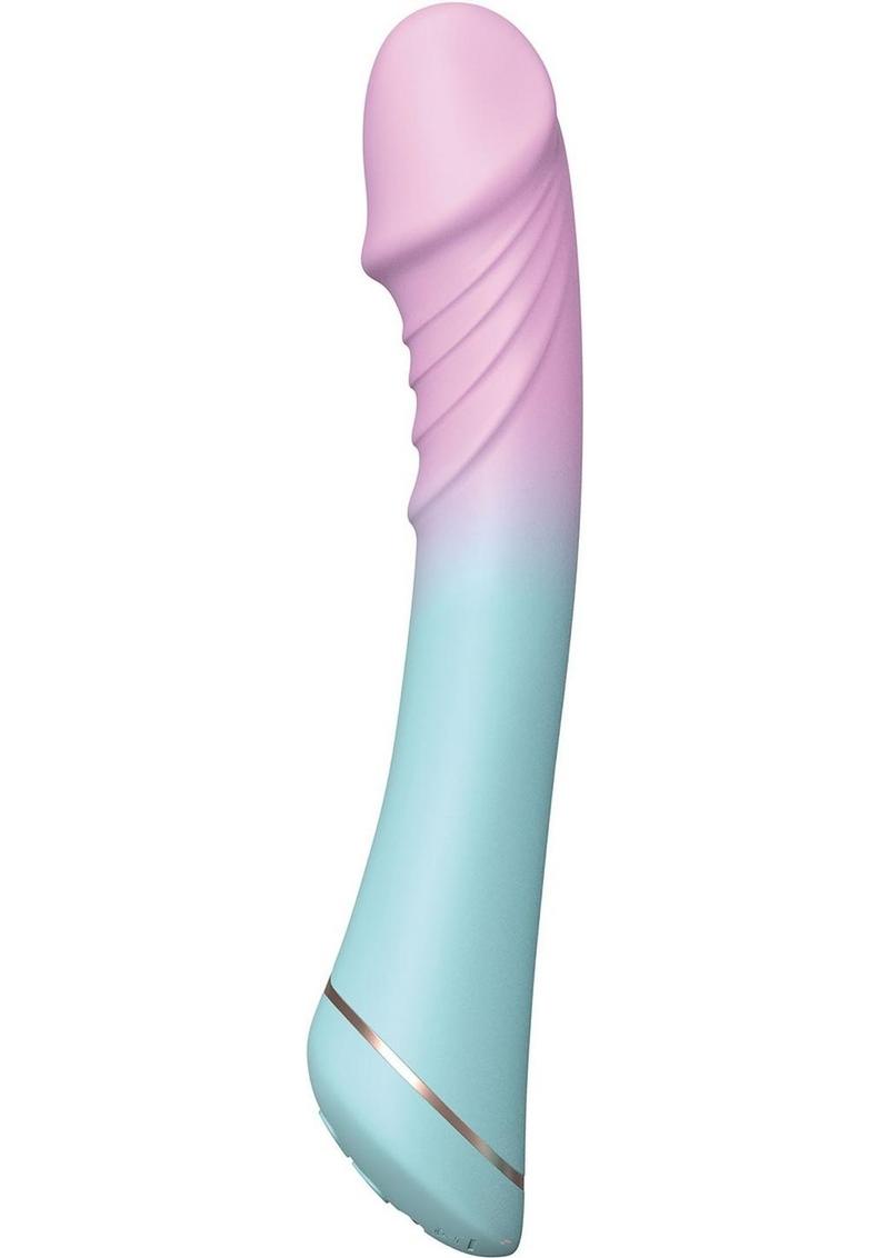 Cotton Candy Flufferella Silicone Vibrator Fuchsia Aqua