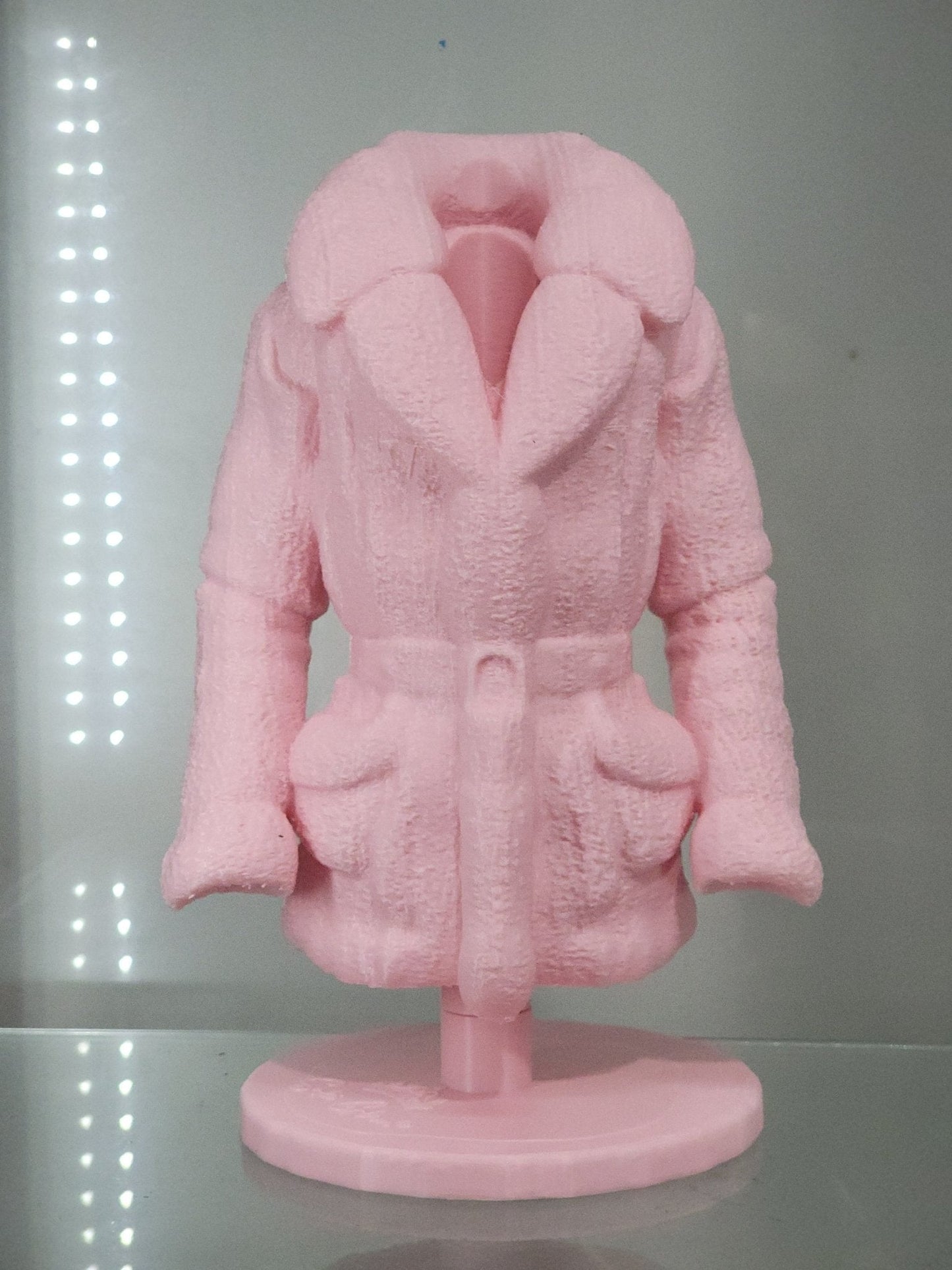 Cozy Pink Coat Makeup Brush Holder - Chic Vanity Organizer
